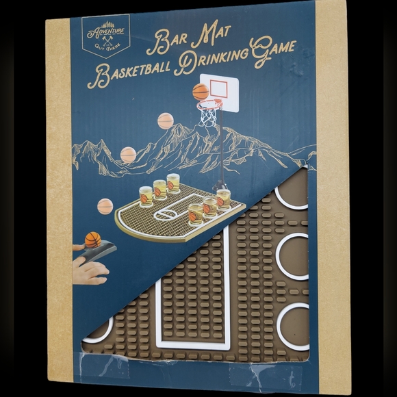 Adventure Out There Bar Mat Basketball Drinking Game NWT - Picture 3 of 7
